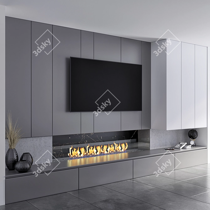 Contemporary TV Stand: 289cm H x 500cm W x 50cm L 3D model image 2