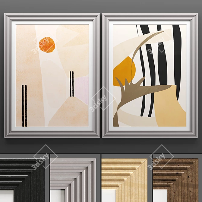 Modern Art Frame Set 3D model image 1