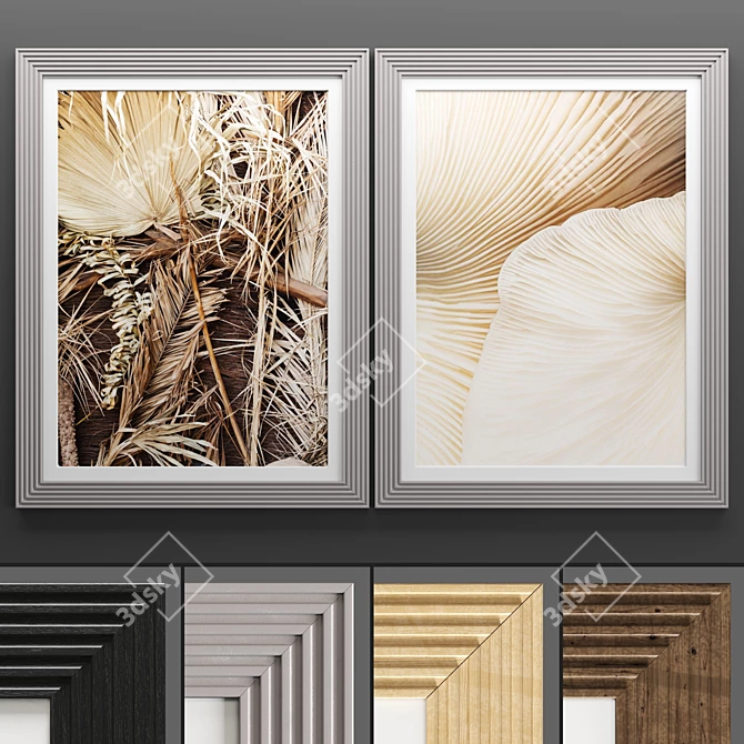 Elegant Texture Art Frames 3D model image 1