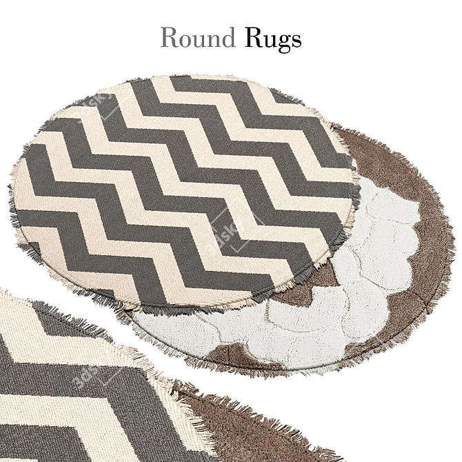 Title: Elegant Round Rug, 11 3D model image 1