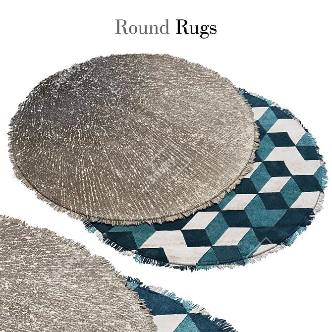 Elegant Round Rug for Interiors 3D model image 1