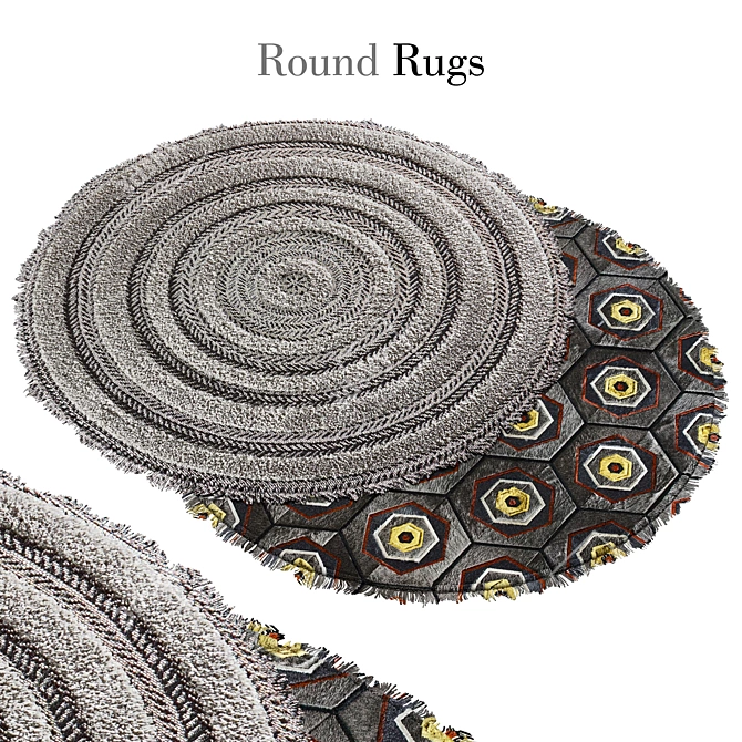 Russian Round Rug: 138 736 Polys 3D model image 1