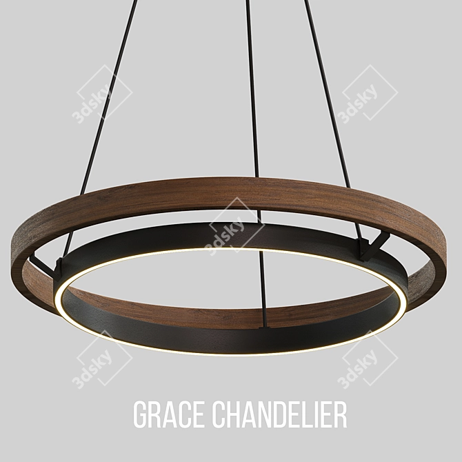 Elegant Grace Chandelier 3D model image 1