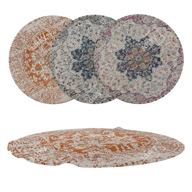 Round Rugs Set- 6pcs, V-Ray & Corona-Compatible 3D model image 1