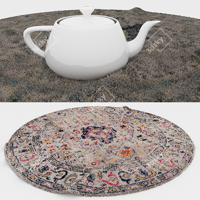 Round Carpets Set - 6-Piece Collection with Various Render Options 3D model image 3
