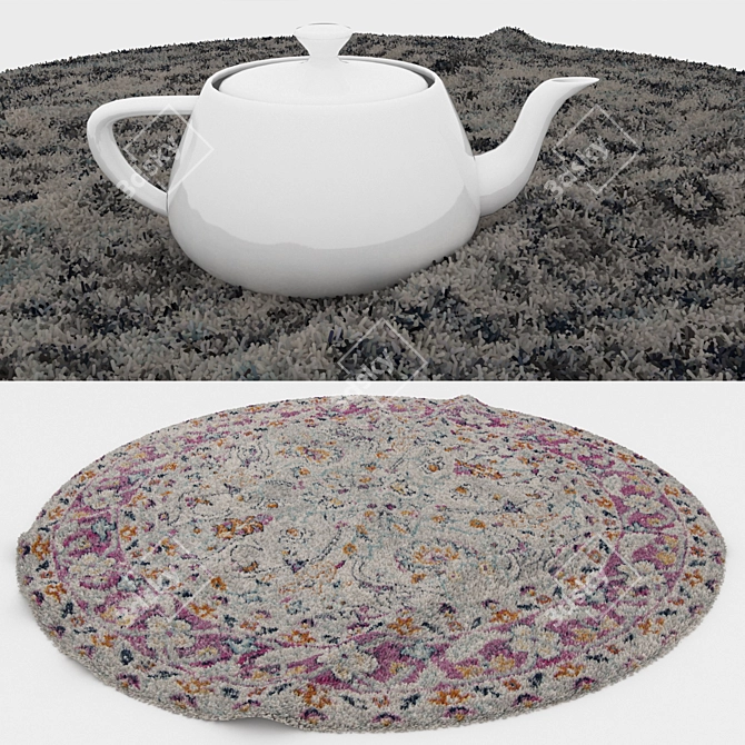 Round Carpets Set - Versatile 6-Piece Rug Collection 3D model image 3