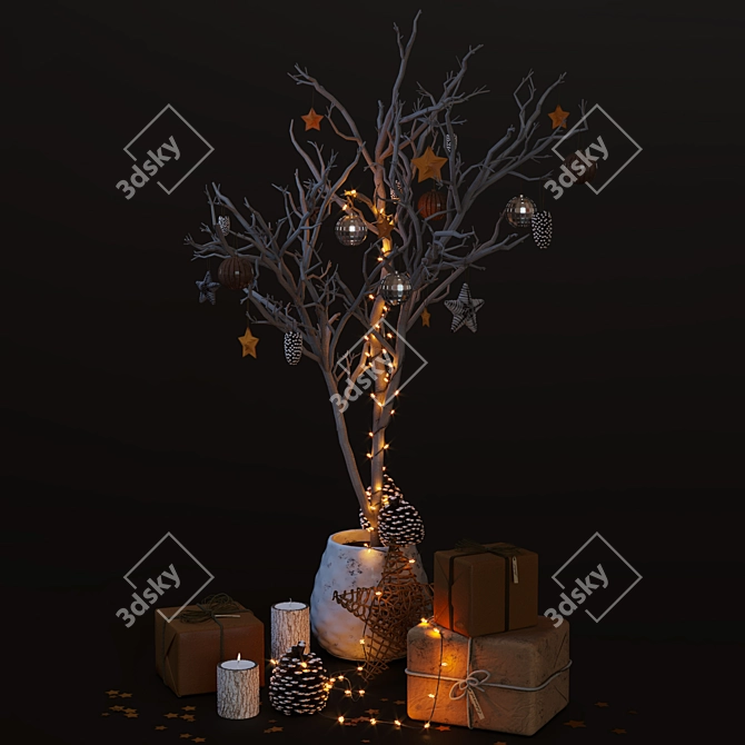 Festive Holiday Decor Set 3D model image 2