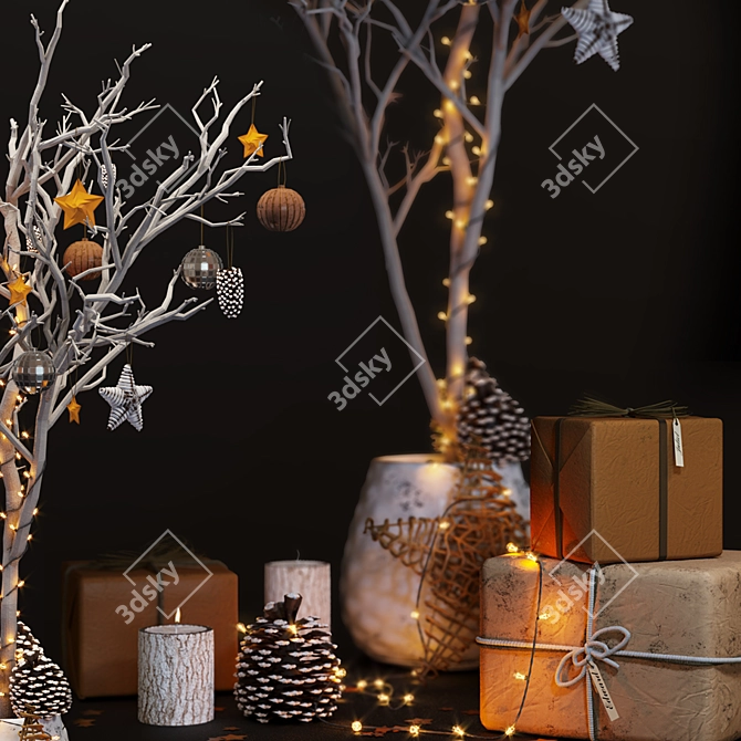 Festive Holiday Decor Set 3D model image 3