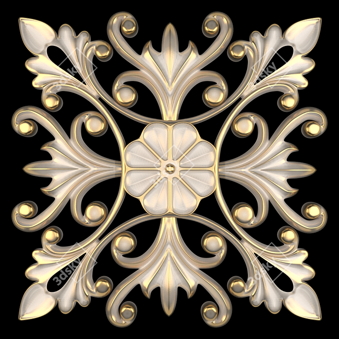 Elegant Wall Rosettes for Decor 3D model image 3