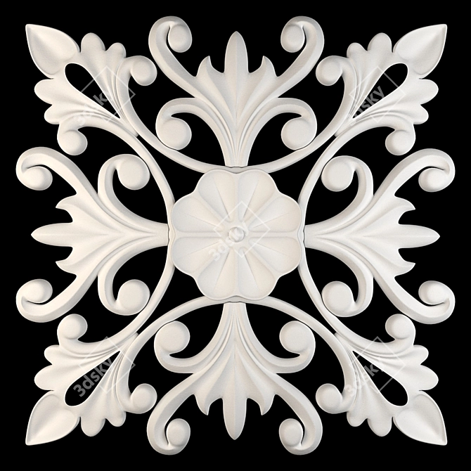 Elegant Wall Rosettes for Decor 3D model image 4