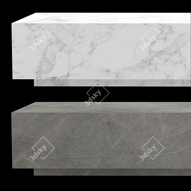 Sleek Marble Plinth Coffee Table 3D model image 2