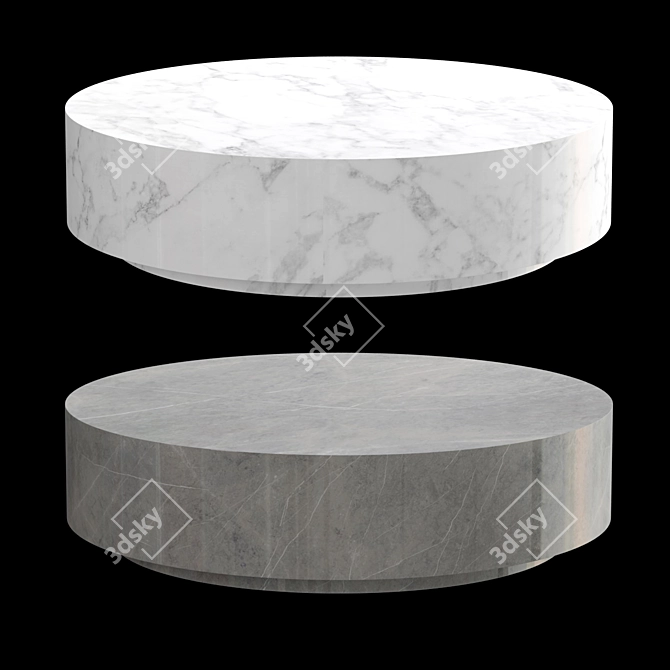 Elegant Marble Plinth Coffee Table 3D model image 1