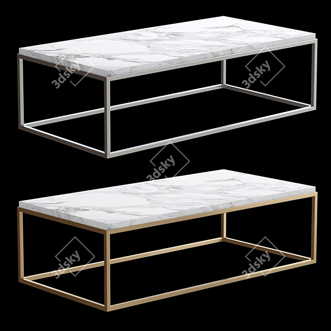 Elegant Nicolas Marble Coffee Table 3D model image 1