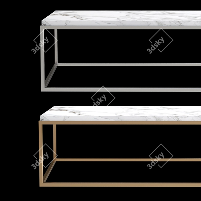 Elegant Nicolas Marble Coffee Table 3D model image 2