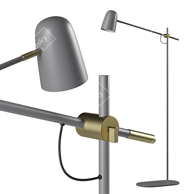 Bureau Floor Lamp: Elegant Lighting for Your Space 3D model image 1