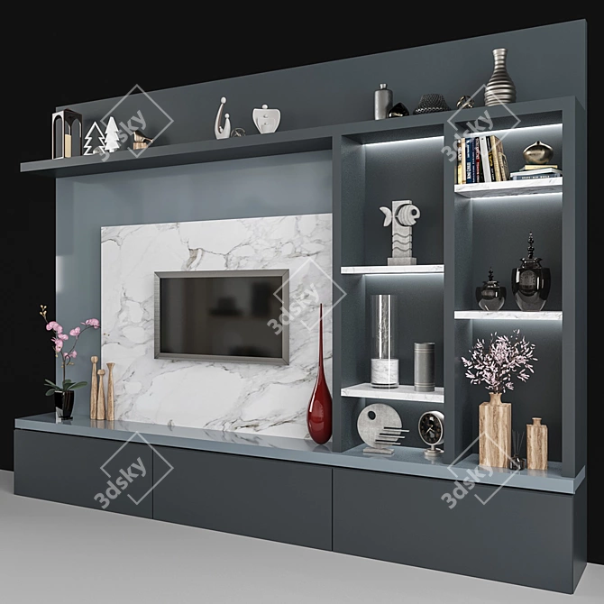 Versatile TV Wall Unit 3D model image 3