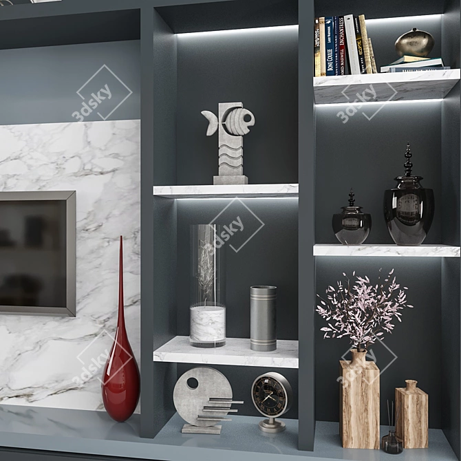 Versatile TV Wall Unit 3D model image 4