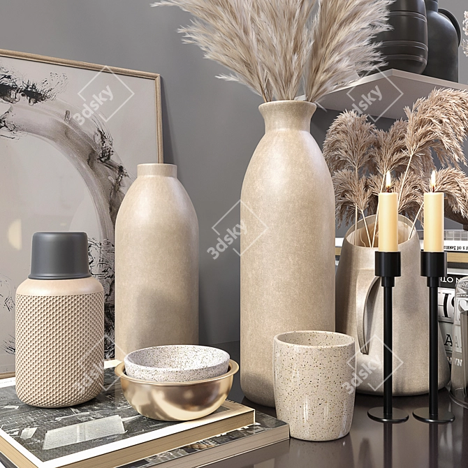 Elegant Home Decor Set 3D model image 2