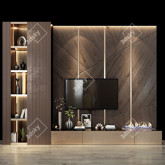 Stylish TV Shelf with Sleek Design 3D model image 1