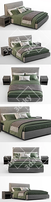 Elegant Molteni Ribbon Bed 3D model image 4