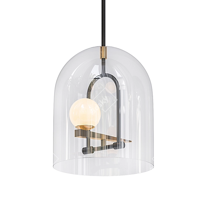 Unique Bird Cage Pendant Light 3D model image 1