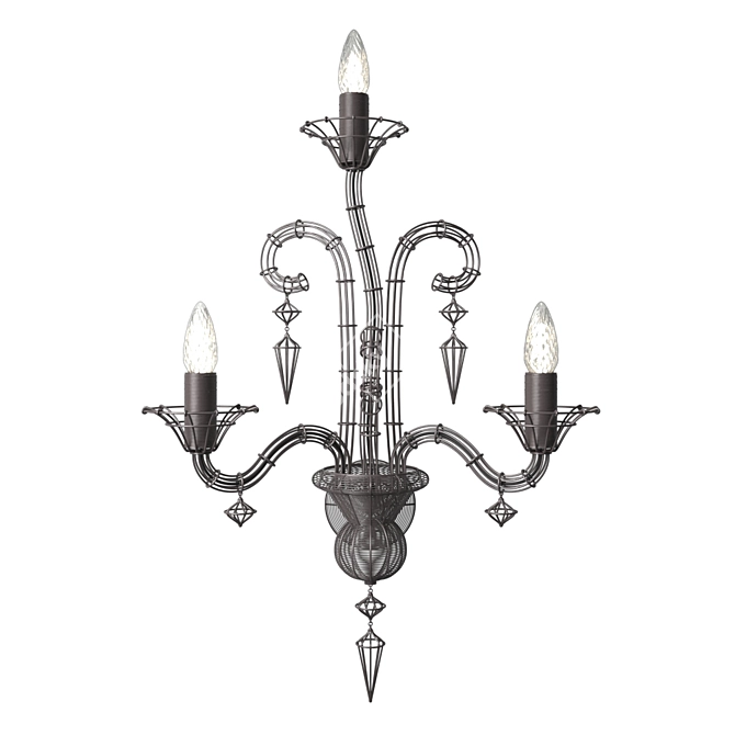 Elegant Wire Chandelier Wall Light 3D model image 1