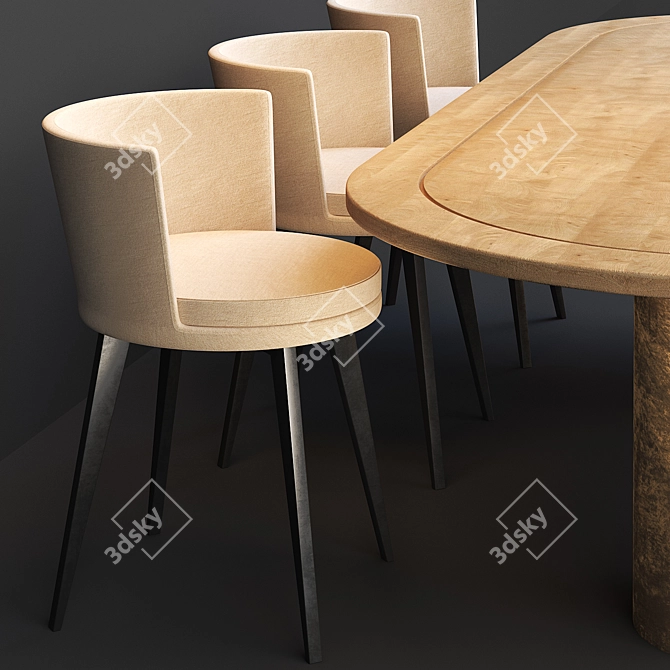 Elegant Dining Set - Modern Design 3D model image 2