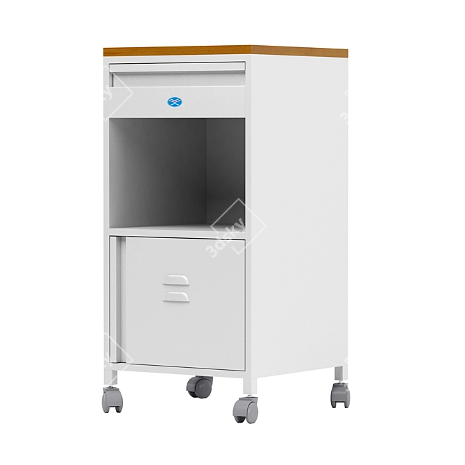 Versatile Hospital Bed Side Locker 3D model image 3