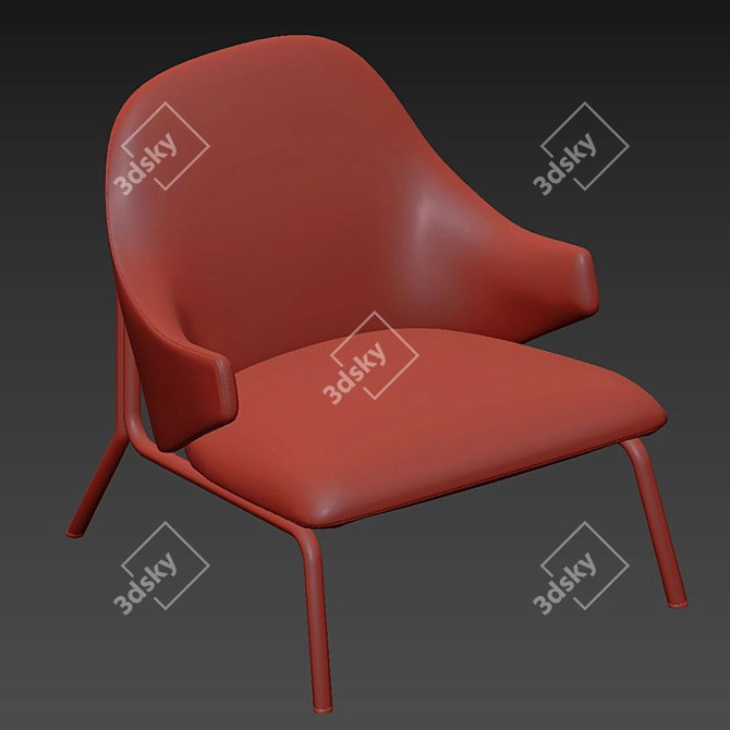 Elegant Diva Lounge Armchair 3D model image 4