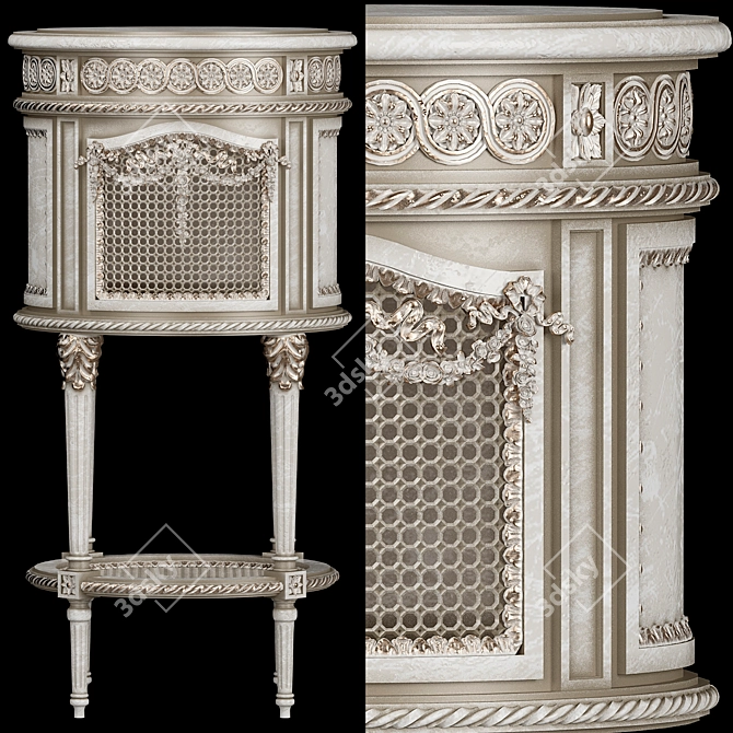 Elegant Versailles Nightstand 3D model image 1