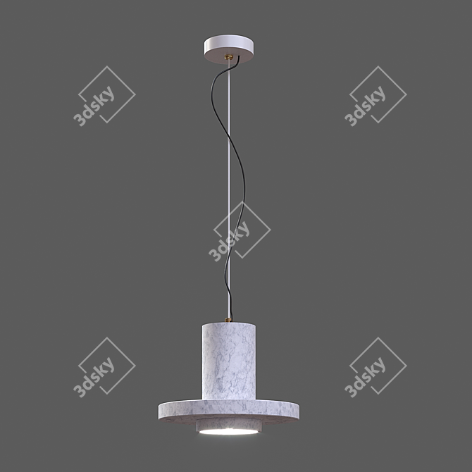 Dalry Marble Pendant Lamp - Timeless Elegance 3D model image 2