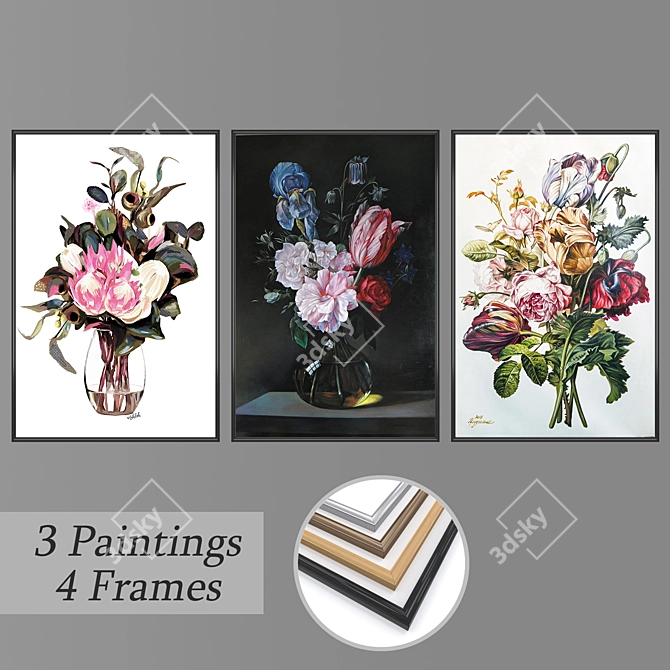 Assorted Set of Wall Paintings 3D model image 1