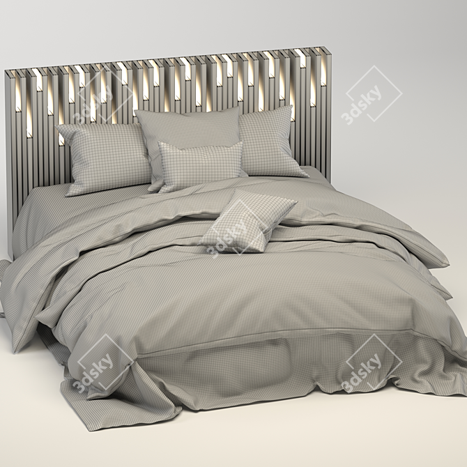 Minimalist Light Line Bed 3D model image 5