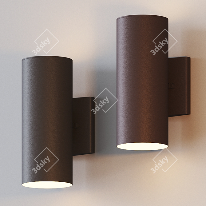 Elegant Up and Down LED Wall Light 3D model image 1