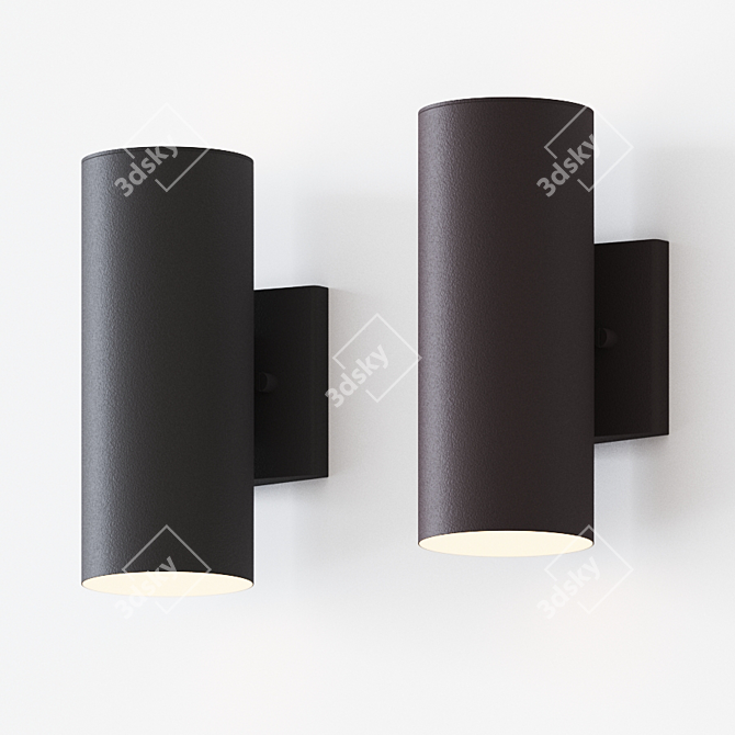 Elegant Up and Down LED Wall Light 3D model image 3