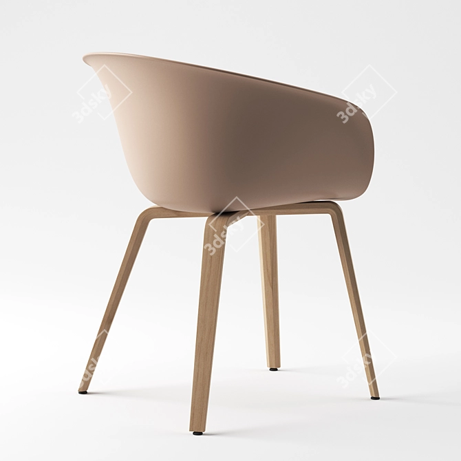 Elegant Duna 02 Wood Chair 3D model image 4
