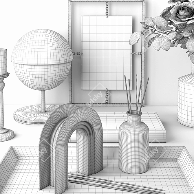 Modern Geometric Decor Set 3D model image 3