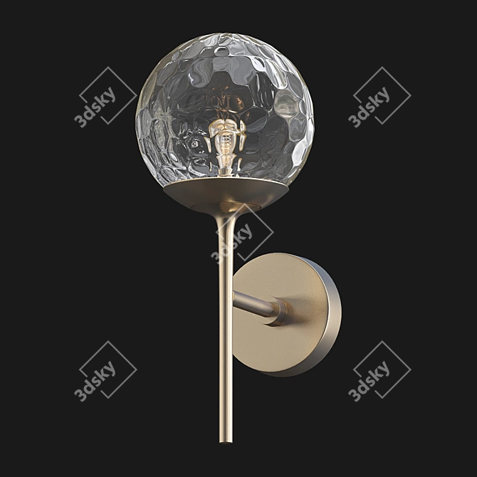 Elegant Glass Balls Brass Sconces 3D model image 1