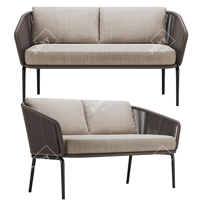 Dedon Rilly Luxe 2 Seater Sofa 3D model image 1