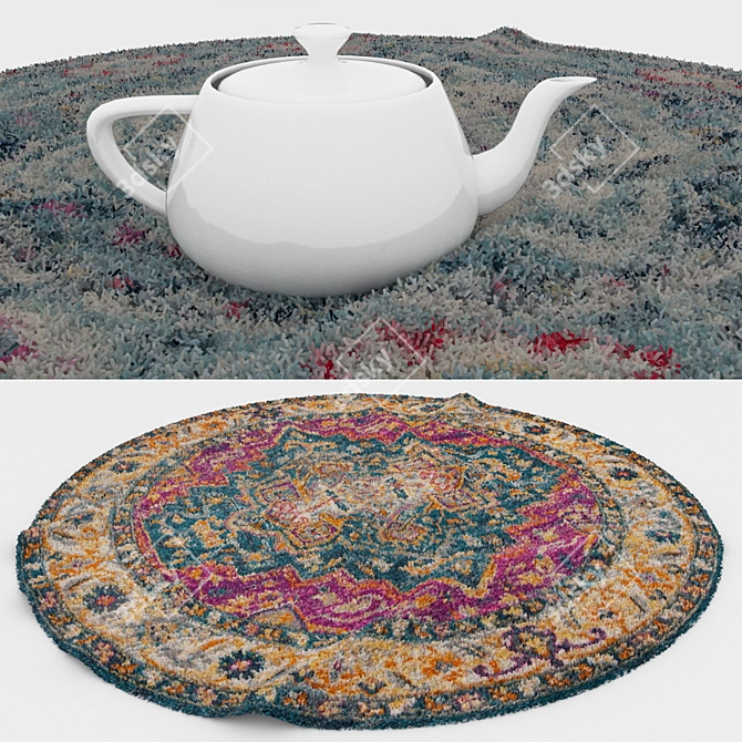 Versatile Round Carpets Set 3D model image 3