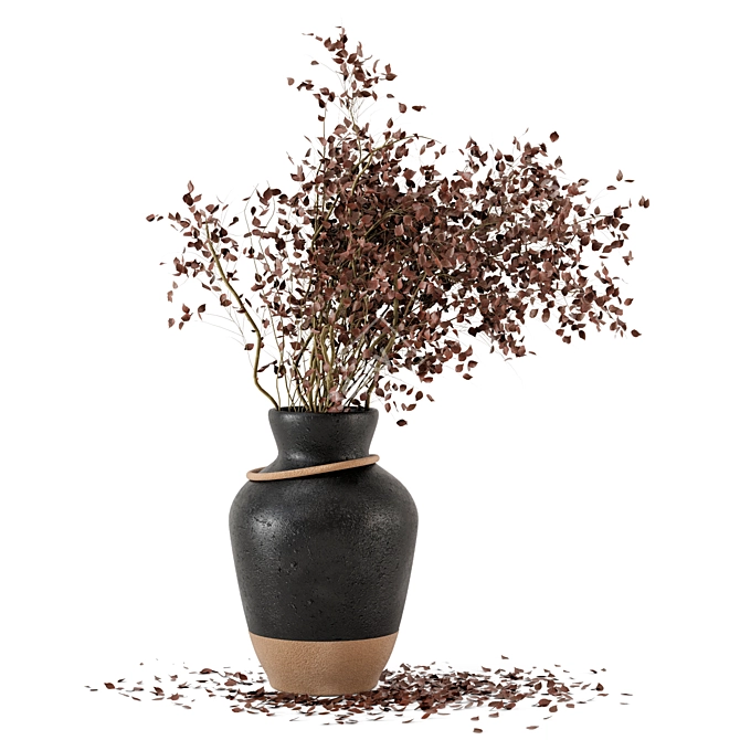 Concrete Pot Dried Plants Bundle 3D model image 2
