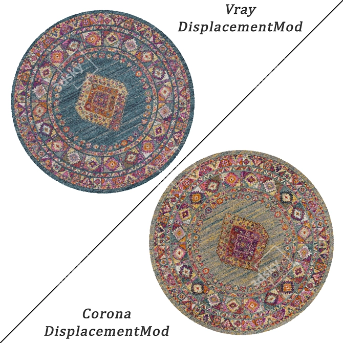 Round Rug Set: Versatile Carpets 3D model image 2