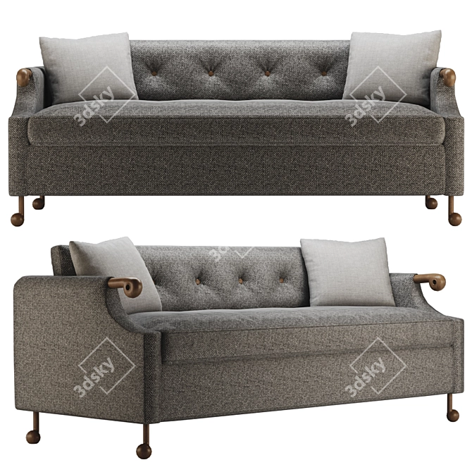 Luxury Handcrafted Bddw Abel Sofa 3D model image 1