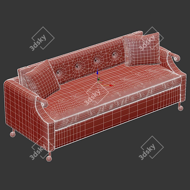 Luxury Handcrafted Bddw Abel Sofa 3D model image 2