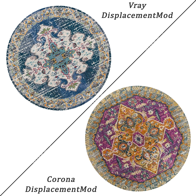 Versatile Round Carpets Set 3D model image 2