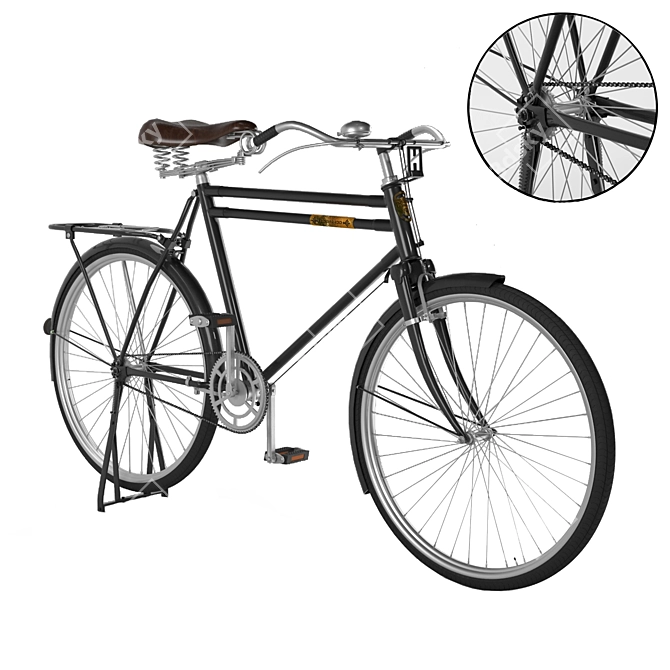 Vintage 2016 Classic Bike 3D model image 1