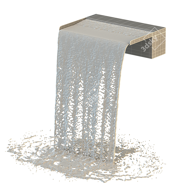 Eleganter Edelstahl-Wasserfall 60cm 3D model image 3