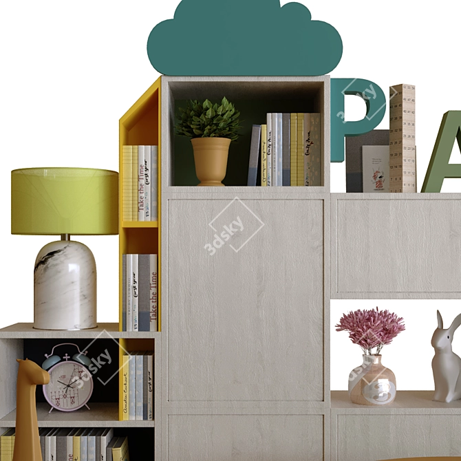 Playful Decor Collection: Books, Vase, Frame and More 3D model image 2