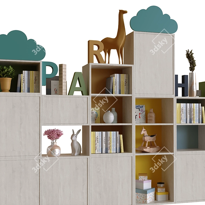 Playful Decor Collection: Books, Vase, Frame and More 3D model image 7