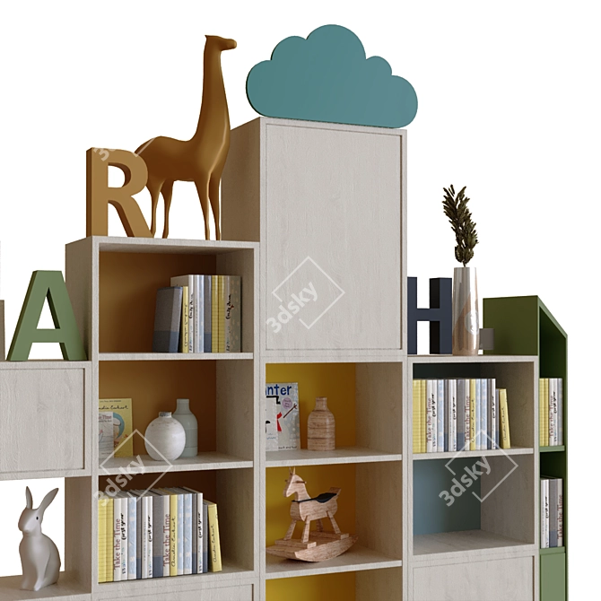 Playful Decor Collection: Books, Vase, Frame and More 3D model image 8